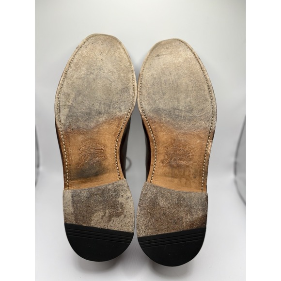 J Crew Leather Cap Toe Dress Oxford shoes Size US 8.5 Brown mens - Picture 8 of 8